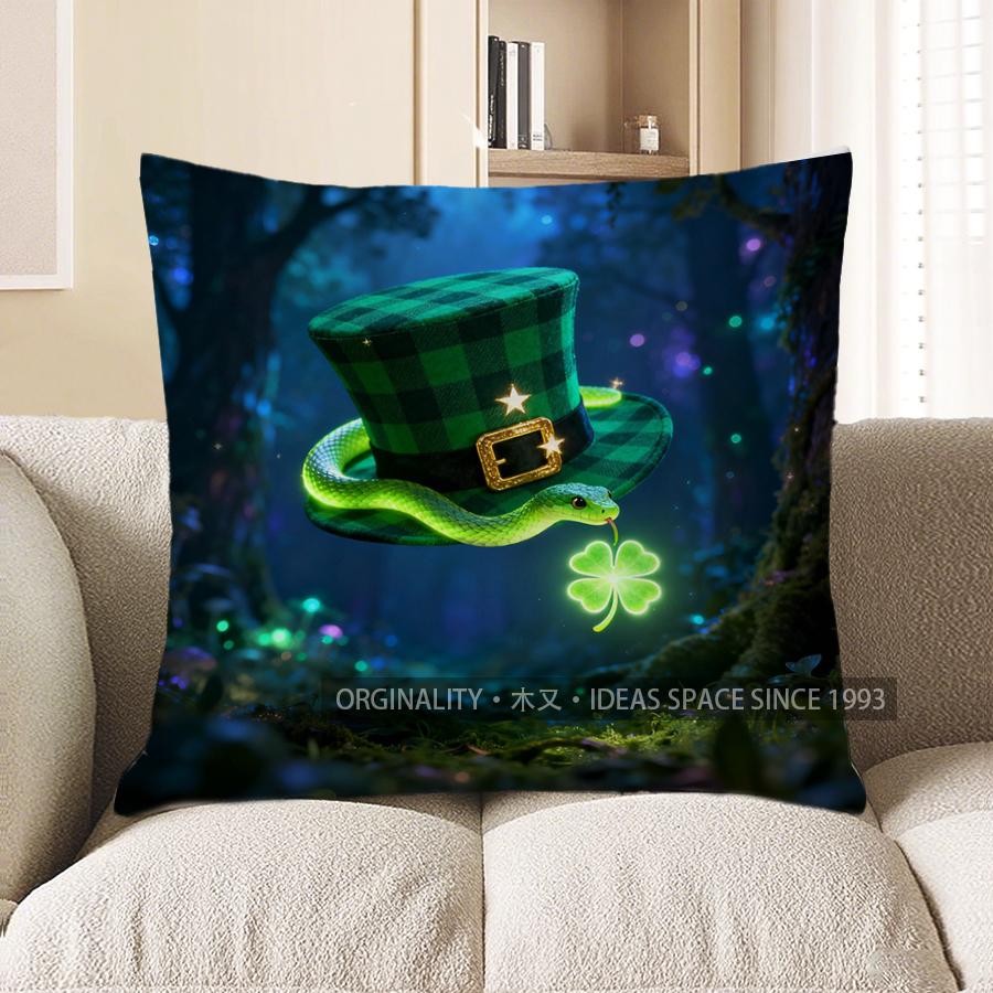 2D Magic Snake And Green Hat Pillow Cover Pattern Cushion Cover Suitable For Sofa Bedroom Car Pillow Cover 40x40cm
2D Magic Snake And Green Hat Pillow Cover Pattern Cushion Cover Suitable For Sofa Bedroom Car Pillow Cover 40x40cm