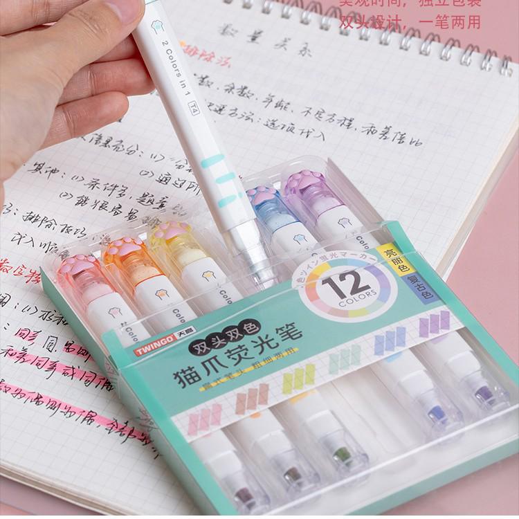 1061 High Sky Cat Paw Double-Ended Fluorescent Marker Pen, 12 Colors, Highlight Color for Student Diaries and Notes. Chisel Tip
1061 High Sky Cat Paw Double-Ended Fluorescent Marker Pen, 12 Colors, Highlight Color for Student Diaries and Notes. Chisel Tip