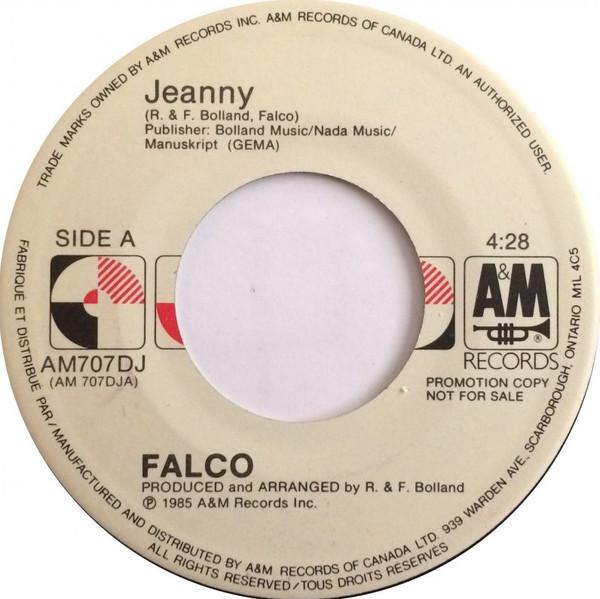 7inch Record FALCO Jeanny AM707DJPROMO AM Records 1986 Canada Dance Electronica Used
7inch Record FALCO Jeanny AM707DJPROMO AM Records 1986 Canada Dance Electronica Used