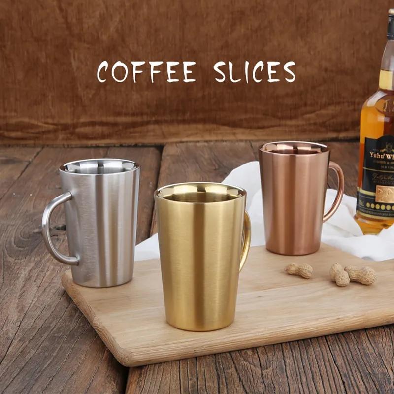 Stainless Steel Coffee Cups Double Layer Anti Scald Mugs With Handle Portable Mug Eco Friendly Drinking Cup Water Bottle YLE032 mixed colors
Stainless Steel Coffee Cups Double Layer Anti Scald Mugs With Handle Portable Mug Eco Friendly Drinking Cup Water Bottle YLE032 mixed colors