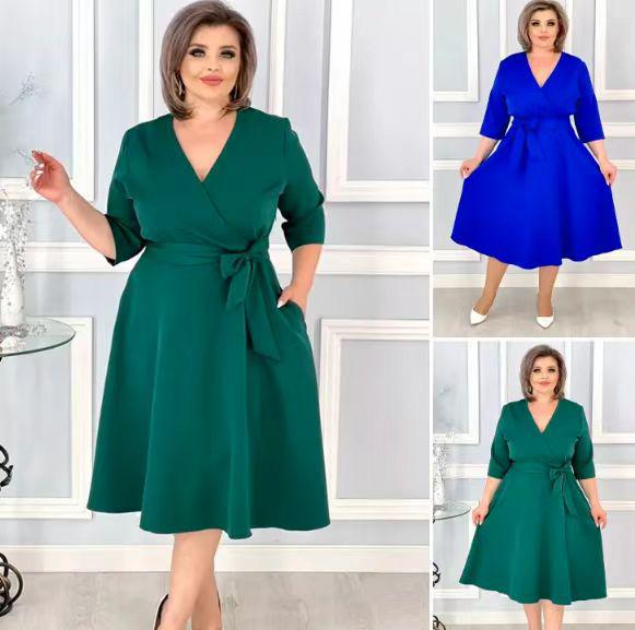 2025 Trendy European & American Round Neck A-line Dress - Elegant Long Sleeve Style for Women XL зелений
2025 Trendy European & American Round Neck A-line Dress - Elegant Long Sleeve Style for Women XL зелений