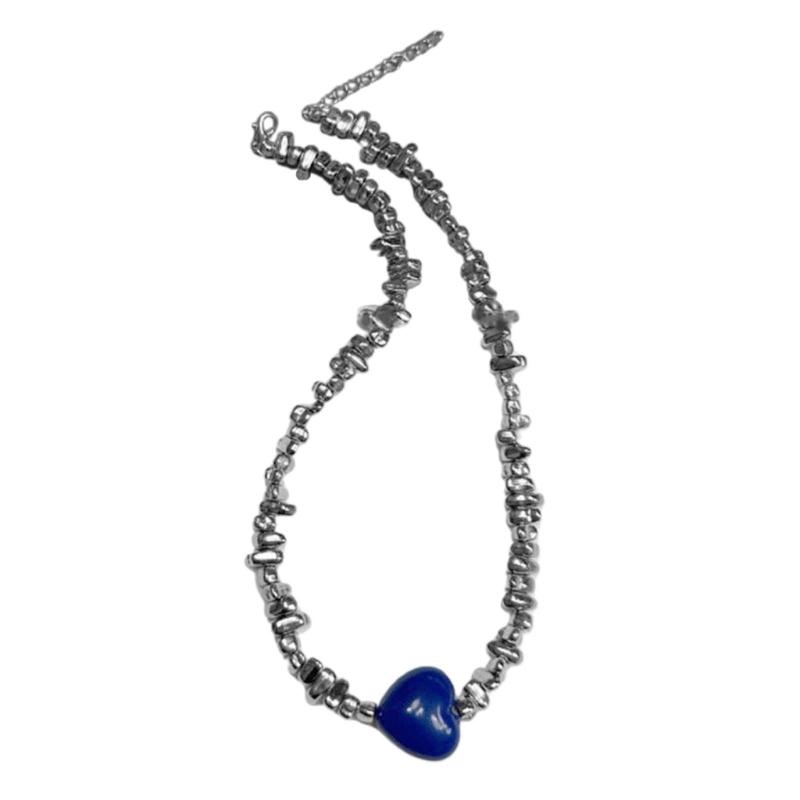Elegant Silver Beads Heart Pendant Necklace Charming Colorful Heart Choker Clavicle Chain Lightweight Jewelry Gift Women
Elegant Silver Beads Heart Pendant Necklace Charming Colorful Heart Choker Clavicle Chain Lightweight Jewelry Gift Women