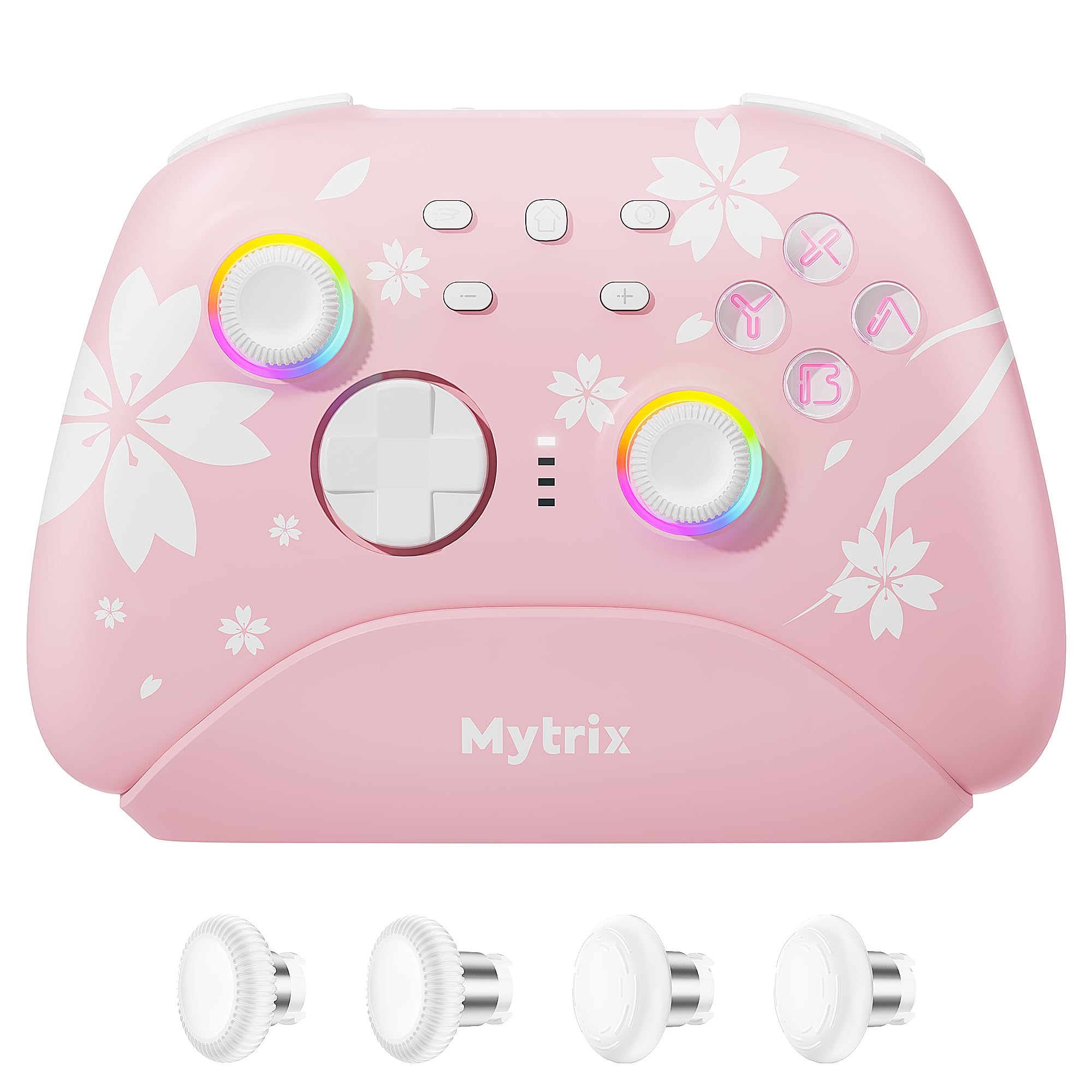 Mytrix Switch Hall Controller with Charging Dock Wireless Controller Hall Effect Trigger Switch Pro Controller with Back Button RGB Light PC Gamepad
Mytrix Switch Hall Controller with Charging Dock Wireless Controller Hall Effect Trigger Switch Pro Controller with Back Button RGB Light PC Gamepad