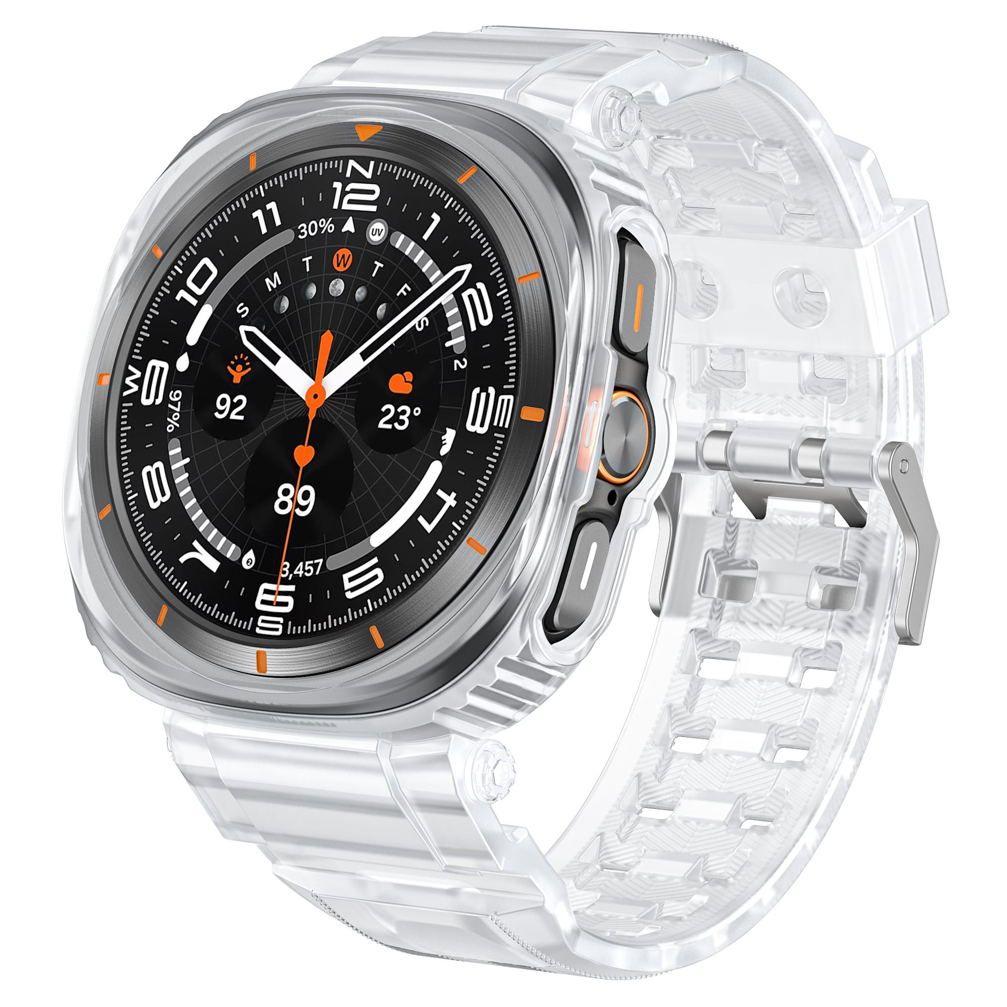 For Samsung Galaxy Watch Ultra 47mm Watch Strap Breathable TPU+PC Integrated Watch Band with Case Transparent
For Samsung Galaxy Watch Ultra 47mm Watch Strap Breathable TPU+PC Integrated Watch Band with Case Transparent