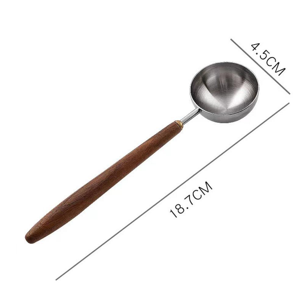 Роскошная кофейная ложка с ручкой из орехового дерева - длинная столовая ложка из нержавеющей стали премиум-класса для декора дома и кафе, любителей кофе и бариста L