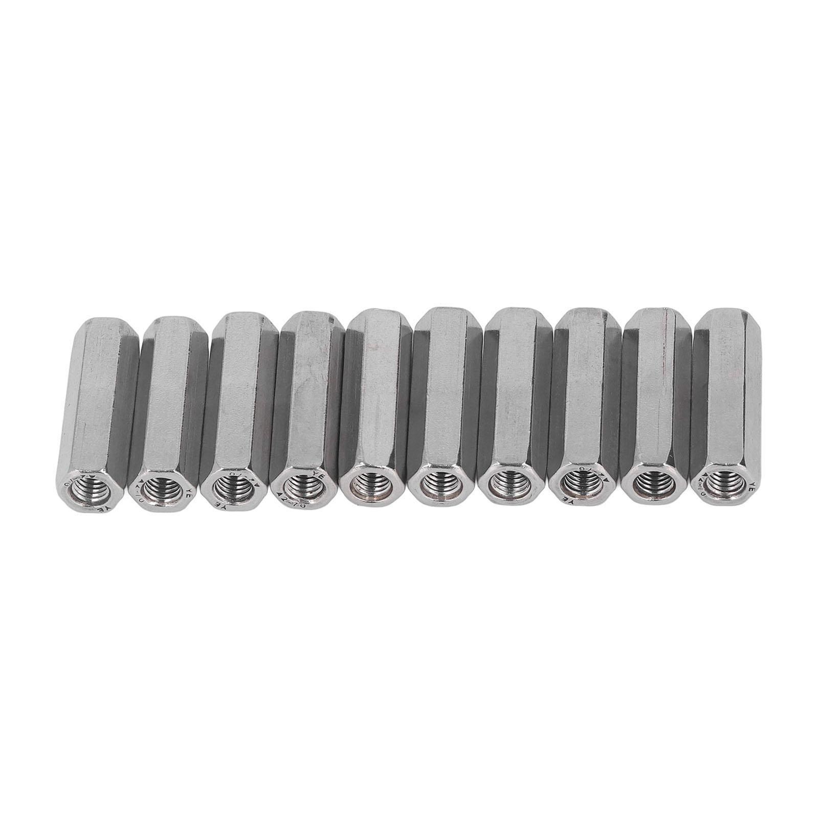 10Pcs Hex Coupling Nut Set Connector 304 Stainless Steel Industrial Fastener M8x1.25 13 L45mm
10Pcs Hex Coupling Nut Set Connector 304 Stainless Steel Industrial Fastener M8x1.25 13 L45mm