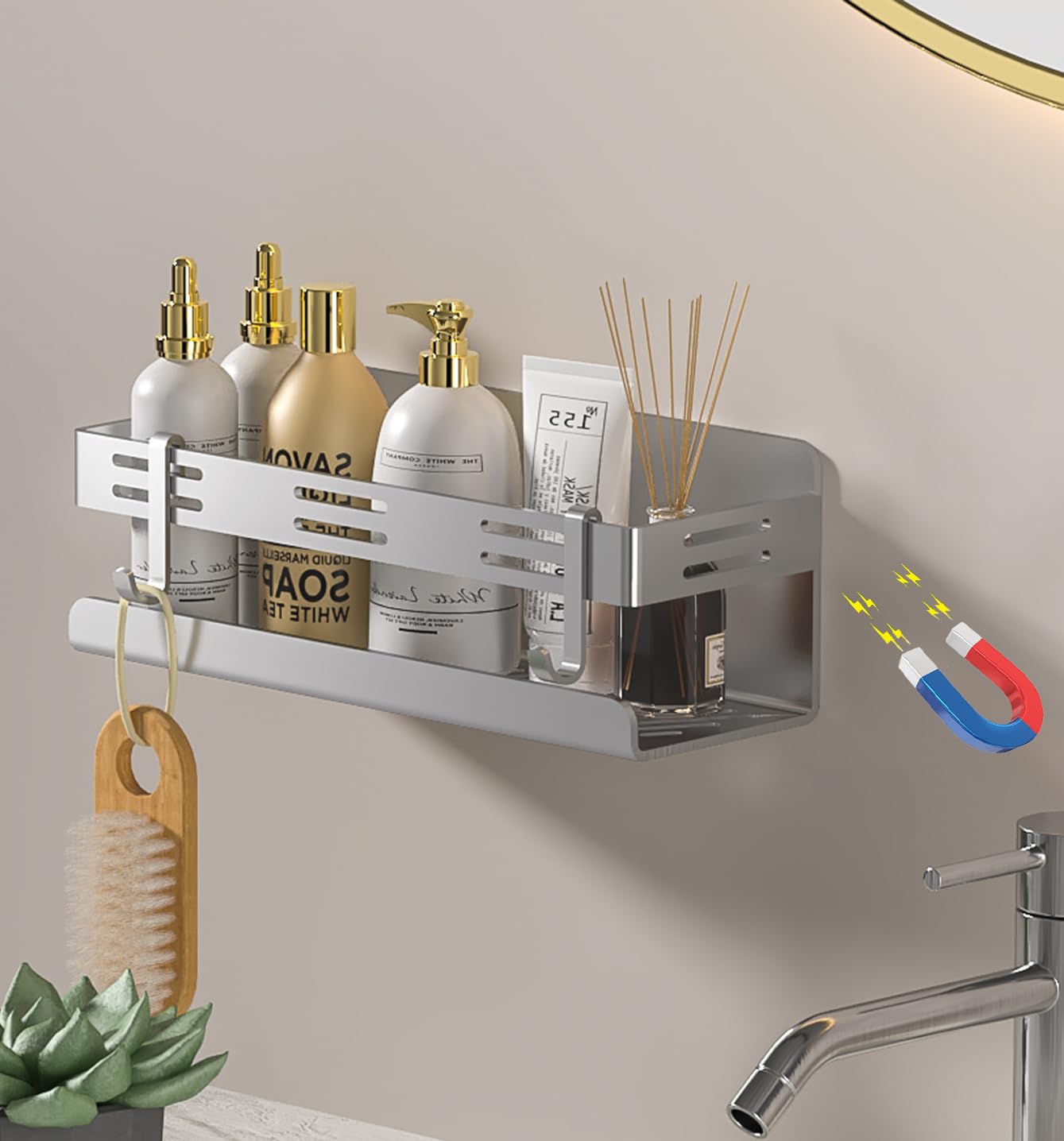 Agaou Bathroom Magnetic Shower Bath 304 Stainless Waterproof and W30 x D10 x Strong Magnetic Storage Shelf Rack for Refrigerator Dish Wall Shelf with
Agaou Bathroom Magnetic Shower Bath 304 Stainless Waterproof and W30 x D10 x Strong Magnetic Storage Shelf Rack for Refrigerator Dish Wall Shelf with