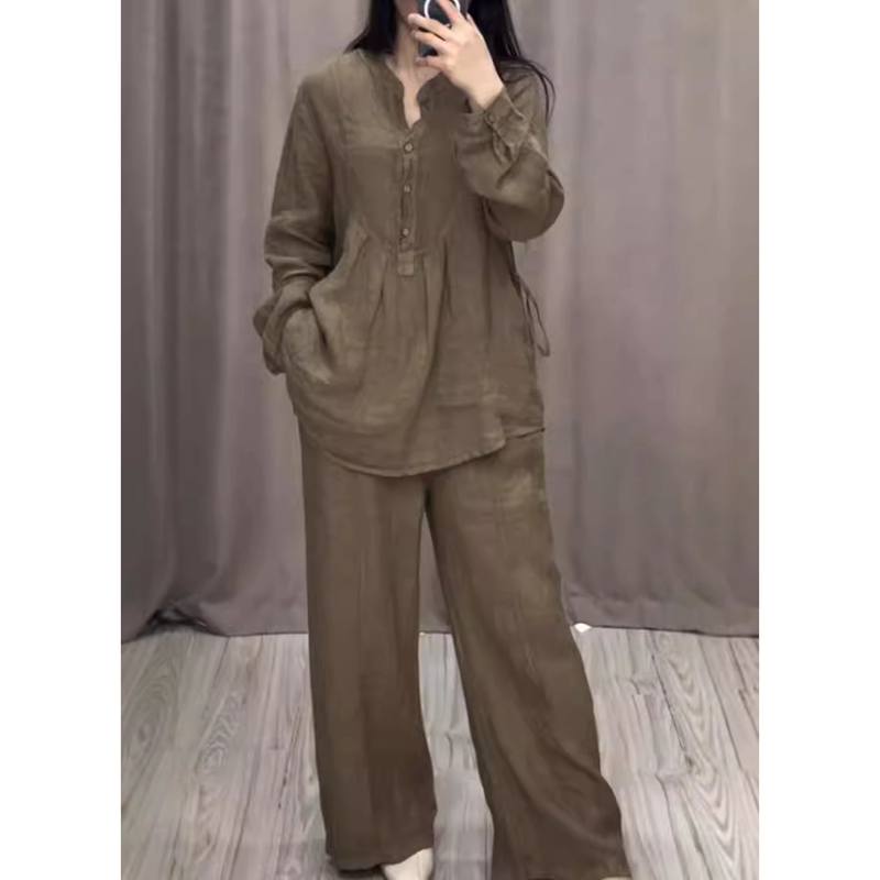 Women s 2 Piece Set Fashion Office Lady Cotton Linen Long-sleeve Casual Loose Wide-leg Pants Suit Spring Autumn Women Sets S чорний
Women s 2 Piece Set Fashion Office Lady Cotton Linen Long-sleeve Casual Loose Wide-leg Pants Suit Spring Autumn Women Sets S чорний