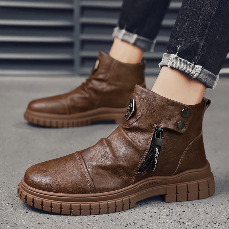White leather boots men s photo photography high top Martin boots trendy men s shoes fashion casual zipper fashion 44 коричневий
White leather boots men s photo photography high top Martin boots trendy men s shoes fashion casual zipper fashion 44 коричневий