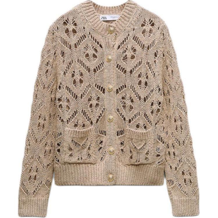 Zara Textured Mesh Solid Color Simple Long Sleeve Knit Top Women tops Dark-Beige 6771013-731 M
Zara Textured Mesh Solid Color Simple Long Sleeve Knit Top Women tops Dark-Beige 6771013-731 M