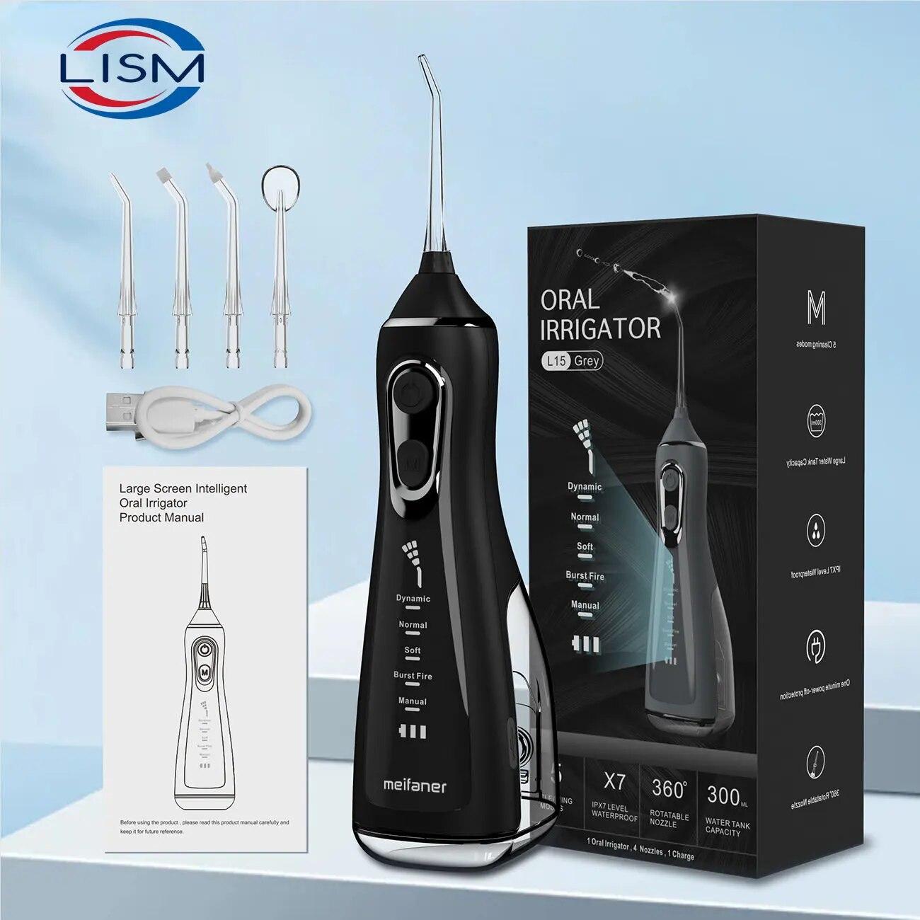 LISM ирригатор для полости рта, скалер для зубов, 5-скоростная регулировка, водяная ирригация, портативная стоматологическая струя воды, 350 мл, IPX6, водонепроницаемый очиститель зубов
LISM ирригатор для полости рта, скалер для зубов, 5-скоростная регулировка, водяная ирригация, портативная стоматологическая струя воды, 350 мл, IPX6, водонепроницаемый очиститель зубов
