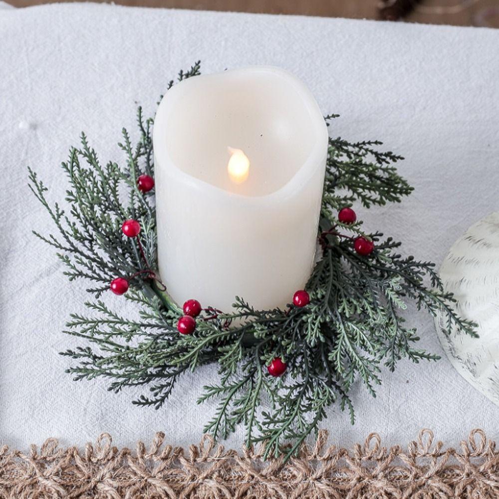 Handmade Simulation Pine Branch DIY Red Berry Candle Wreaths Dining Table Christmas Decoration 20cm
Handmade Simulation Pine Branch DIY Red Berry Candle Wreaths Dining Table Christmas Decoration 20cm