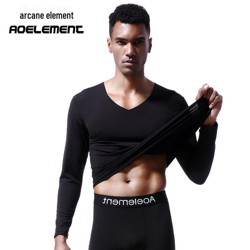 Мужская бесшовная термофутболка с V-образным вырезом: Зимний, теплый, облегающий свитер из хлопка на бархатной подкладке. XL чёрный
Мужская бесшовная термофутболка с V-образным вырезом: Зимний, теплый, облегающий свитер из хлопка на бархатной подкладке. XL чёрный