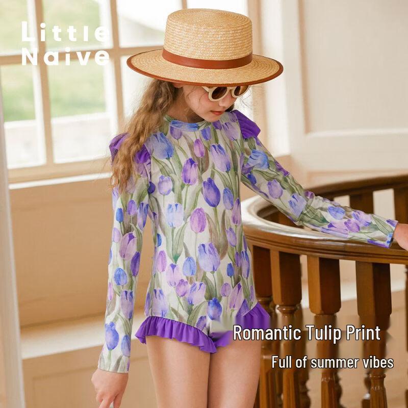 Little Naive Girls Tulip Print Long-Sleeve One-Piece Swimsuit with Cap 110
Little Naive Girls Tulip Print Long-Sleeve One-Piece Swimsuit with Cap 110