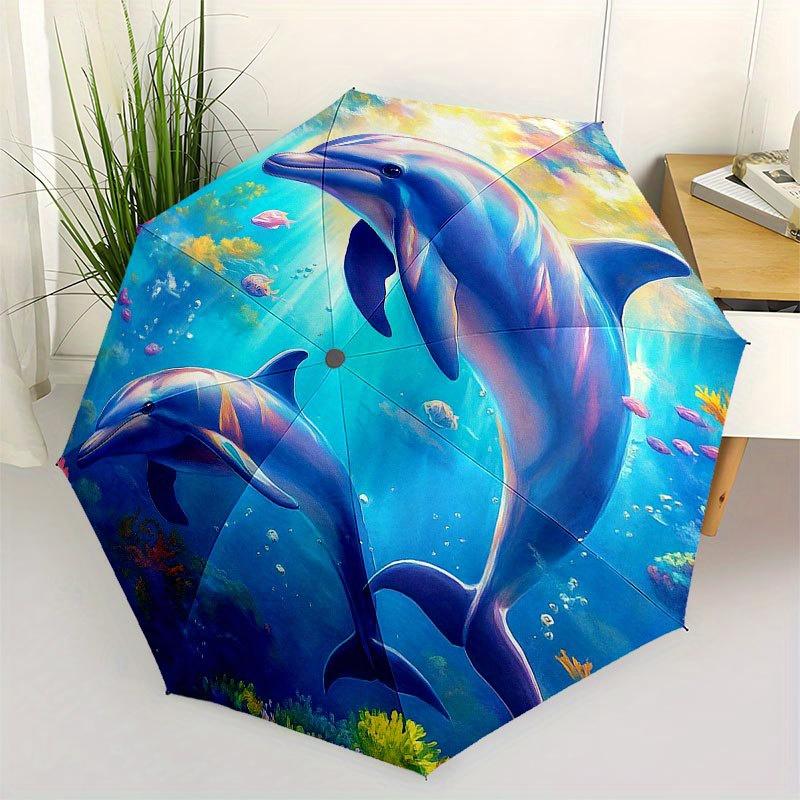 Underwater Adventure: Dolphin Friends Circle Wall Art Umbrella, Cute Umbrella with Cute Design, Portable 3-Fold Compact Umbrella for Men & Women, Vale
Underwater Adventure: Dolphin Friends Circle Wall Art Umbrella, Cute Umbrella with Cute Design, Portable 3-Fold Compact Umbrella for Men & Women, Vale