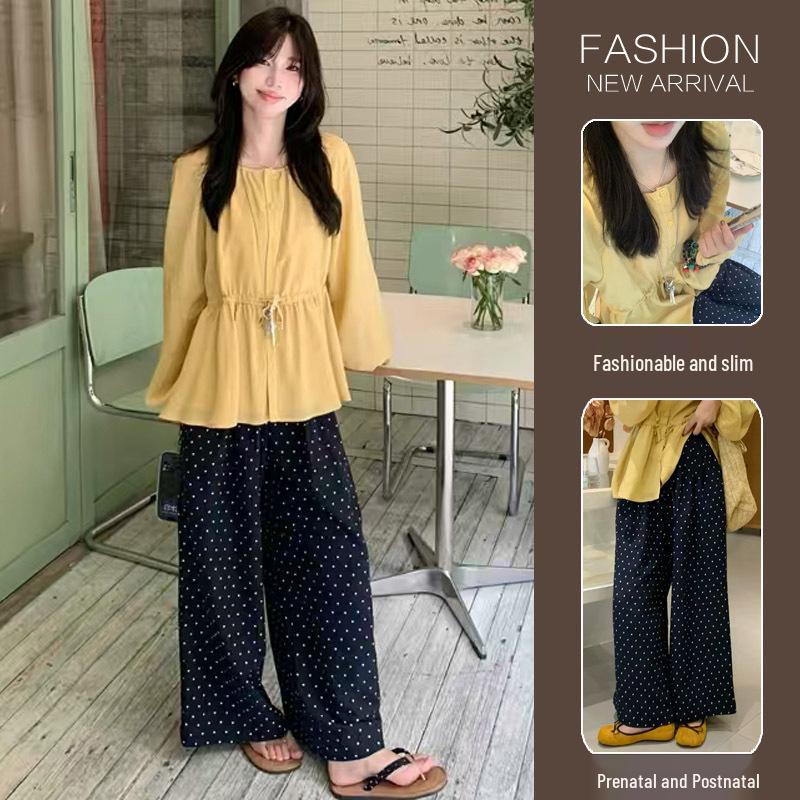 2026 Spring Yellow Maternity Set: Drawstring Top & Wide-Leg Pants, Korean Style M
2026 Spring Yellow Maternity Set: Drawstring Top & Wide-Leg Pants, Korean Style M
