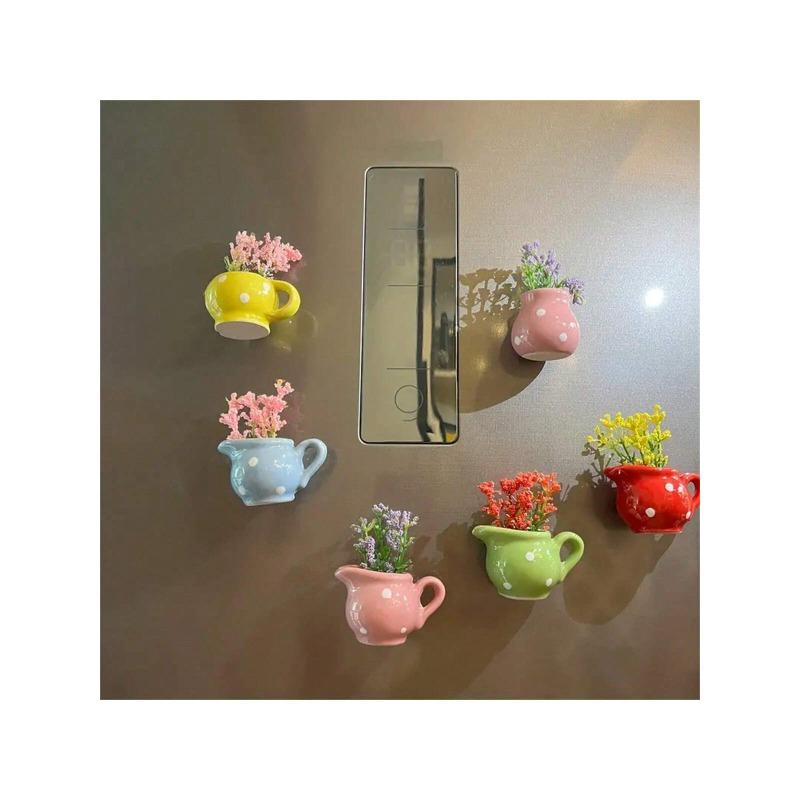 6 шт., мини-керамическая ваза, магниты на холодильник, 3D-моделация, маленький цветок в горшке, милое украшение, наклейка на холодильник,
6 шт., мини-керамическая ваза, магниты на холодильник, 3D-моделация, маленький цветок в горшке, милое украшение, наклейка на холодильник,