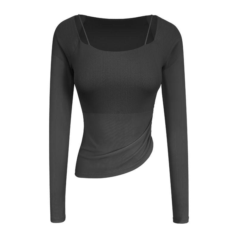 Fixed Cup New Fashion Temperament Fake Two-Piece Lightweight Mesh Plaid Fitness Running Sports Breathable Tight Yoga Clothes Black Long sleeves L
Fixed Cup New Fashion Temperament Fake Two-Piece Lightweight Mesh Plaid Fitness Running Sports Breathable Tight Yoga Clothes Black Long sleeves L