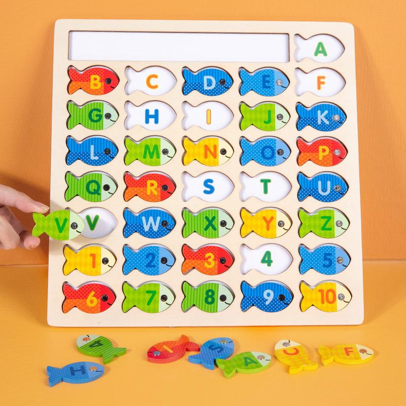 Children s Wooden Magnetic Fishing Toy - Letter & Number Puzzle for Parent-Child Interaction
Children s Wooden Magnetic Fishing Toy - Letter & Number Puzzle for Parent-Child Interaction