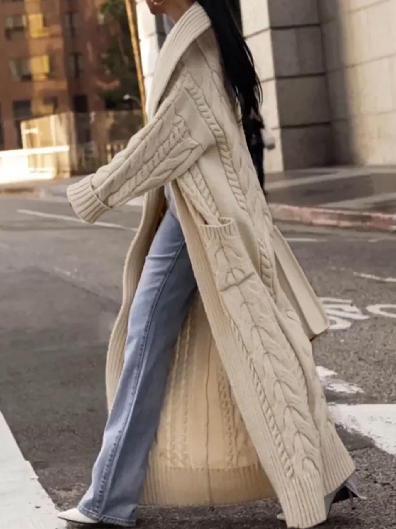 Объемный кардиган-пальто крупной вязки с большим лацканом для весны, осени, зимы L хаки
Объемный кардиган-пальто крупной вязки с большим лацканом для весны, осени, зимы L хаки