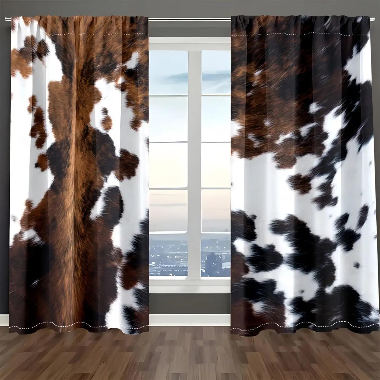 2PC Cowhide Print Curtains - Western Farmhouse Animal Skin Pattern Window Drapes for Living Room Bedroom Decor 24x59in(60x150CM)x2&Rod Pocket
2PC Cowhide Print Curtains - Western Farmhouse Animal Skin Pattern Window Drapes for Living Room Bedroom Decor 24x59in(60x150CM)x2&Rod Pocket