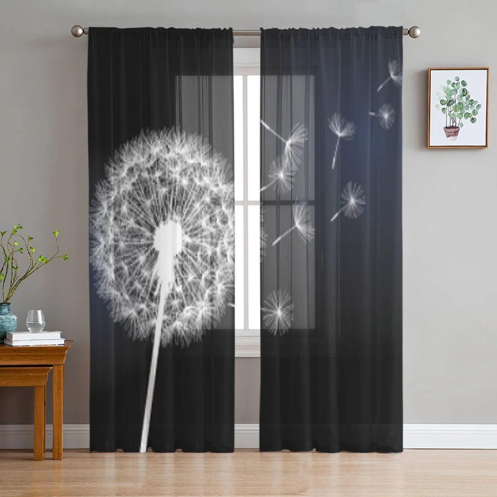 Тюлевые прозрачные оконные шторы с цветком одуванчика для гостиной, спальни, современные шифоновые вуали, тканевые шторы 135W x 114H(cm)
Тюлевые прозрачные оконные шторы с цветком одуванчика для гостиной, спальни, современные шифоновые вуали, тканевые шторы 135W x 114H(cm)