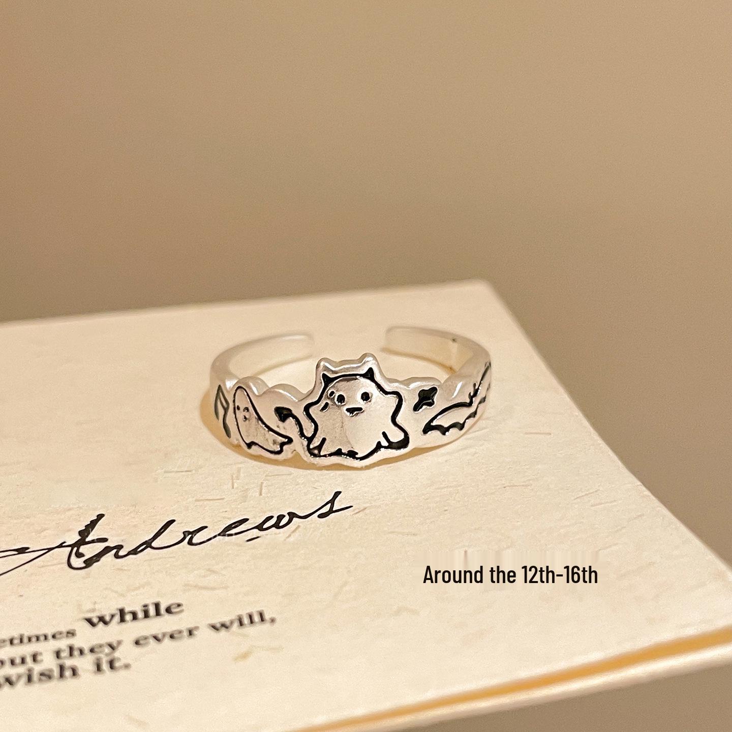 Whimsical Cat and Cloud Monster Open Finger Ring for Women Adjustable Opening
Whimsical Cat and Cloud Monster Open Finger Ring for Women Adjustable Opening