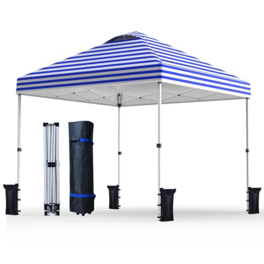 10 x 10 Pop Up Canopy with Sand Weight Bag Awning for Patio Freestanding Sun Shelter for Picnic and Camping One Person Setup
10 x 10 Pop Up Canopy with Sand Weight Bag Awning for Patio Freestanding Sun Shelter for Picnic and Camping One Person Setup