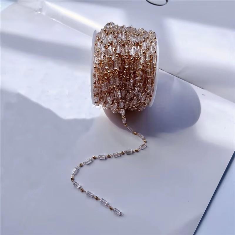 1meter Glass Crystal Beads Chains Copper Metal Open Link Bracelet Necklace Chains Bulk Lot for Diy Making Jewelry Accessories
1meter Glass Crystal Beads Chains Copper Metal Open Link Bracelet Necklace Chains Bulk Lot for Diy Making Jewelry Accessories