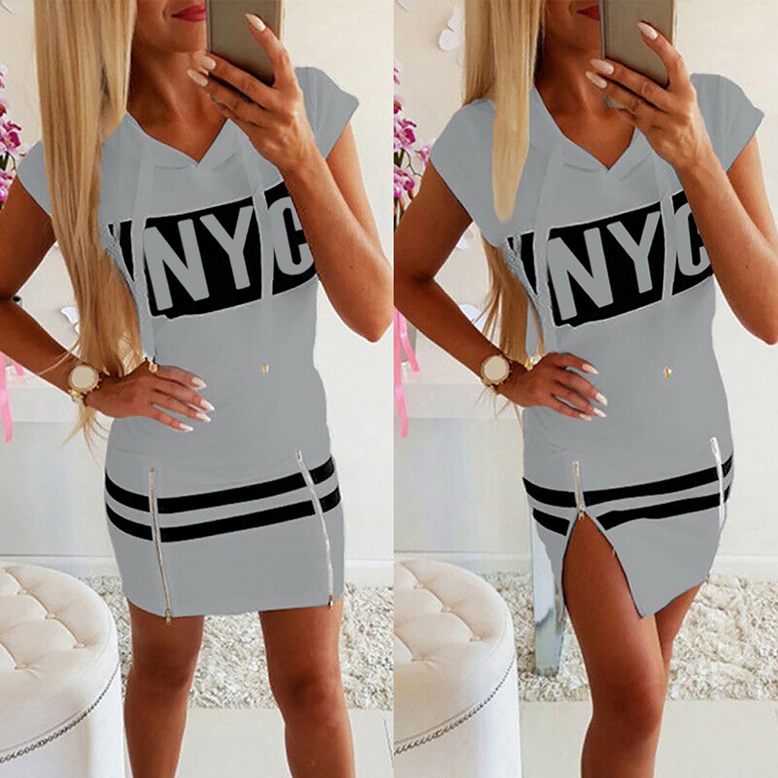 Женская мода пуловер на молнии с капюшоном и принтом Slim Fit свободное платье с коротким рукавом L
Женская мода пуловер на молнии с капюшоном и принтом Slim Fit свободное платье с коротким рукавом L