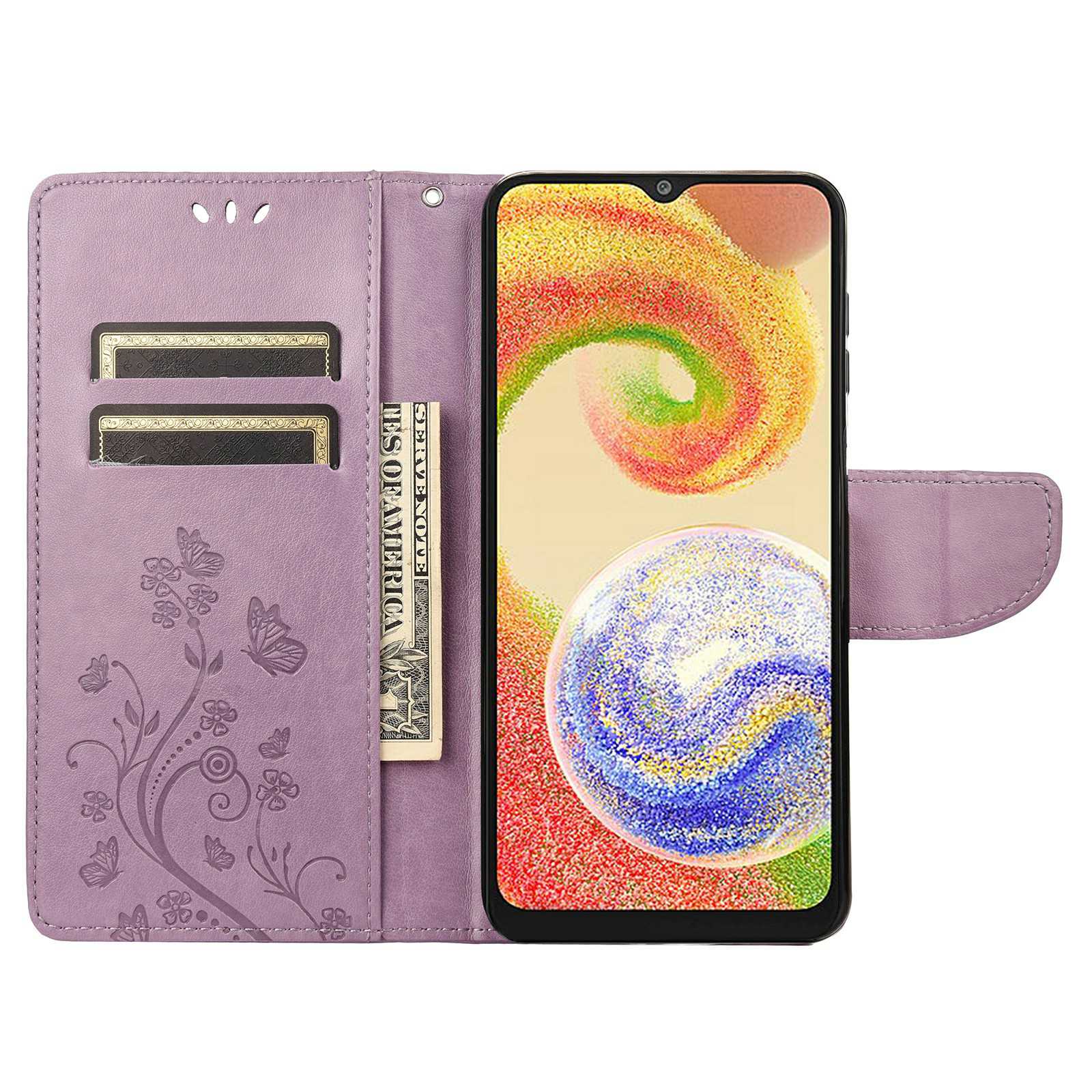 Shockproof Case for Samsung Galaxy A04 4G (164.4 x 76.3 x 9.1 mm),Wallet Stand Imprinting Flower Butterflies Folio Flip Phone Cover with Strap Light Purple
Shockproof Case for Samsung Galaxy A04 4G (164.4 x 76.3 x 9.1 mm),Wallet Stand Imprinting Flower Butterflies Folio Flip Phone Cover with Strap Light Purple