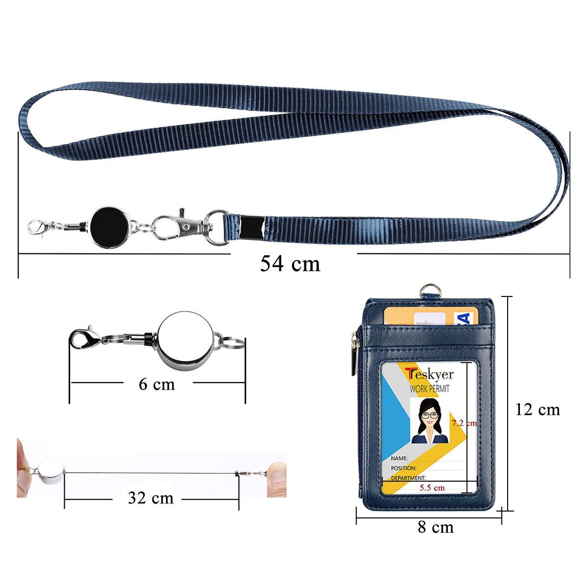 Zipper Pocket Card Case Bag PU Leather Name Badge Holder with Neck Strap and Retractable Buckle Sapphire
Zipper Pocket Card Case Bag PU Leather Name Badge Holder with Neck Strap and Retractable Buckle Sapphire