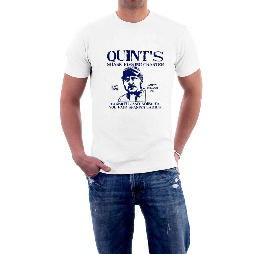 Quint s Shark Fishing Charter T-shirt Jaws Movies Tribute Tee by Sillytees XL
Quint s Shark Fishing Charter T-shirt Jaws Movies Tribute Tee by Sillytees XL