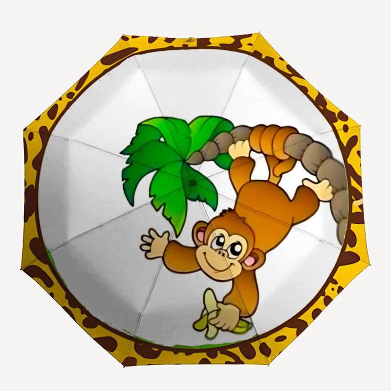 1pc Jungle Monkey Print Auto-Fold Umbrella with One-Touch Open/Close - 8 Reinforced Ribs for Windproof Stability, yy251118116
1pc Jungle Monkey Print Auto-Fold Umbrella with One-Touch Open/Close - 8 Reinforced Ribs for Windproof Stability, yy251118116