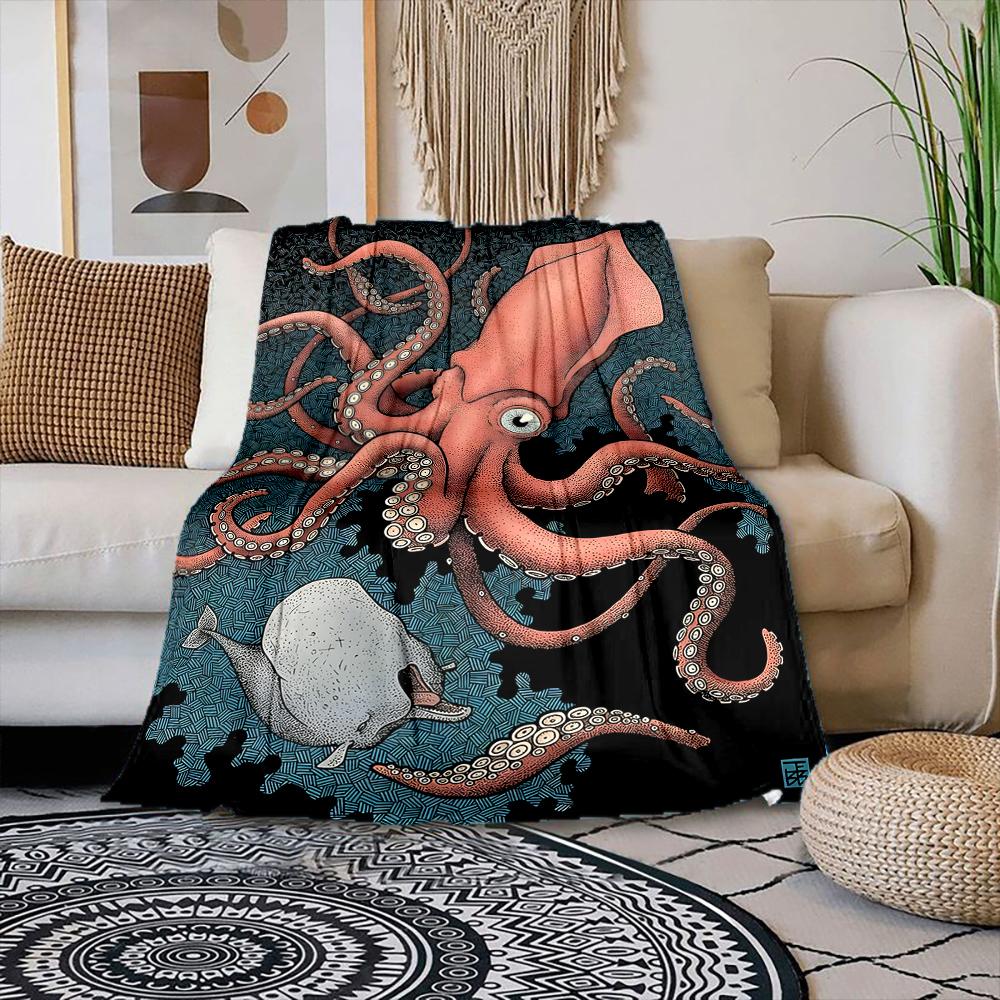 Multiple sizes Giant squid and whale Print Blanket Warm Soft Suitable for All Seasons for Home Sofa Travel Camping Picnics RV 75x100cm
Multiple sizes Giant squid and whale Print Blanket Warm Soft Suitable for All Seasons for Home Sofa Travel Camping Picnics RV 75x100cm