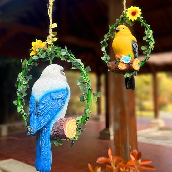 Bird on Wreath Figurine Resin Bird Hanging Decoration Garden Tree Hanging Bird Statue for Patio Porch Terrace Windows жовтий
Bird on Wreath Figurine Resin Bird Hanging Decoration Garden Tree Hanging Bird Statue for Patio Porch Terrace Windows жовтий