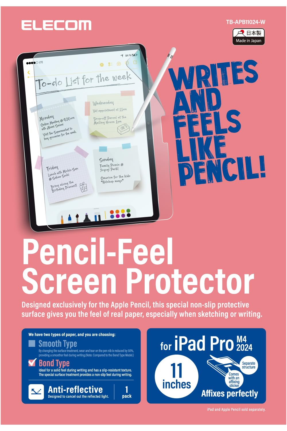 Elecom IPad Pro 11 дюймов, модель 2024 года, текстура пленки, высококачественная бумага, легко наносится, переставляемая (М4) антибликовый чистый
Elecom IPad Pro 11 дюймов, модель 2024 года, текстура пленки, высококачественная бумага, легко наносится, переставляемая (М4) антибликовый чистый