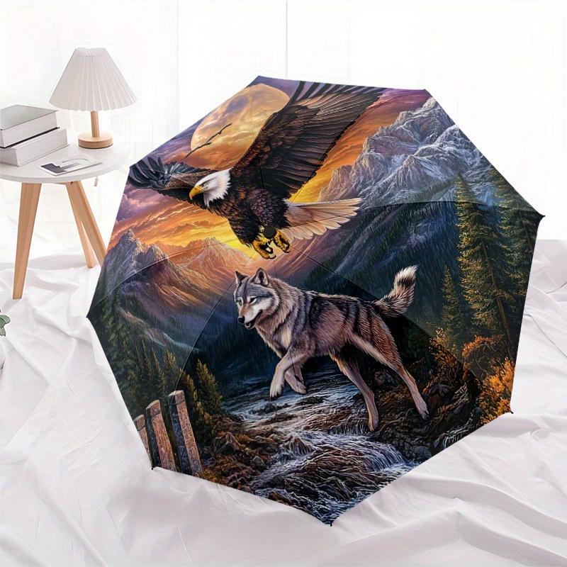 1pc Automatic Open/Close Umbrella with Eagle & Wolf Design - Lightweight Compact Travel Umbrella, Windproof 8-Rib Shaft, One-T (as the picture,Iron&8K)
1pc Automatic Open/Close Umbrella with Eagle & Wolf Design - Lightweight Compact Travel Umbrella, Windproof 8-Rib Shaft, One-T (as the picture,Iron&8K)