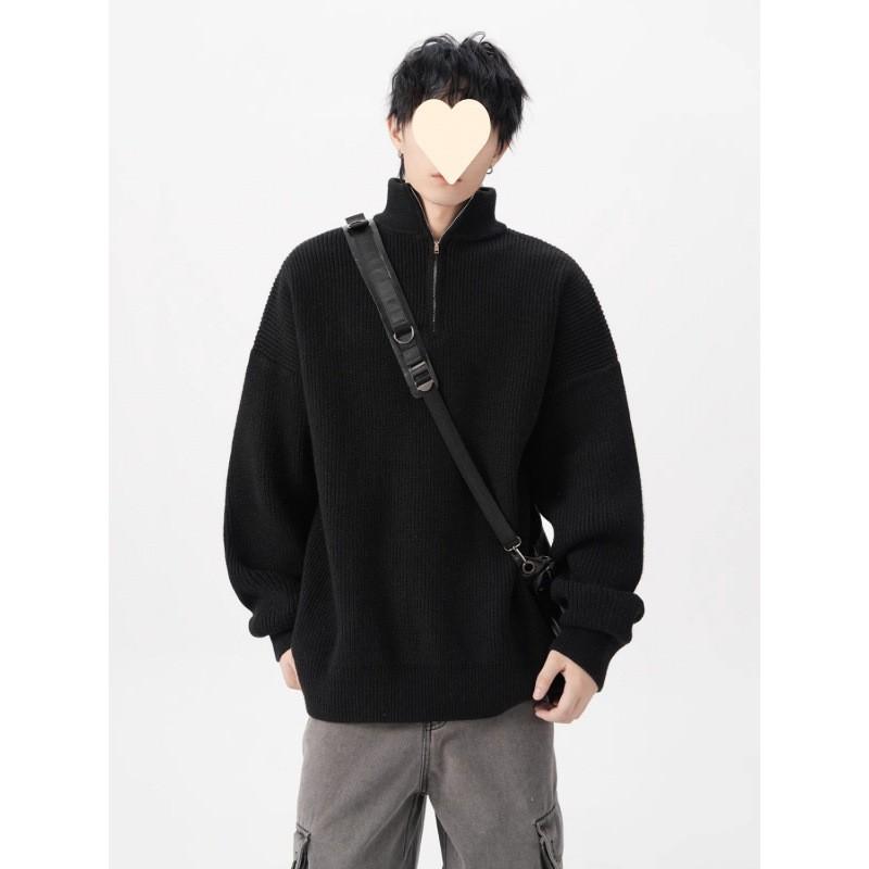American New Half-zipper Men s Sweater Simple Couple Lazy Style Solid Color Knitted Sweater Outer Wear Pullover Men s Sweater 3XL чорний
American New Half-zipper Men s Sweater Simple Couple Lazy Style Solid Color Knitted Sweater Outer Wear Pullover Men s Sweater 3XL чорний