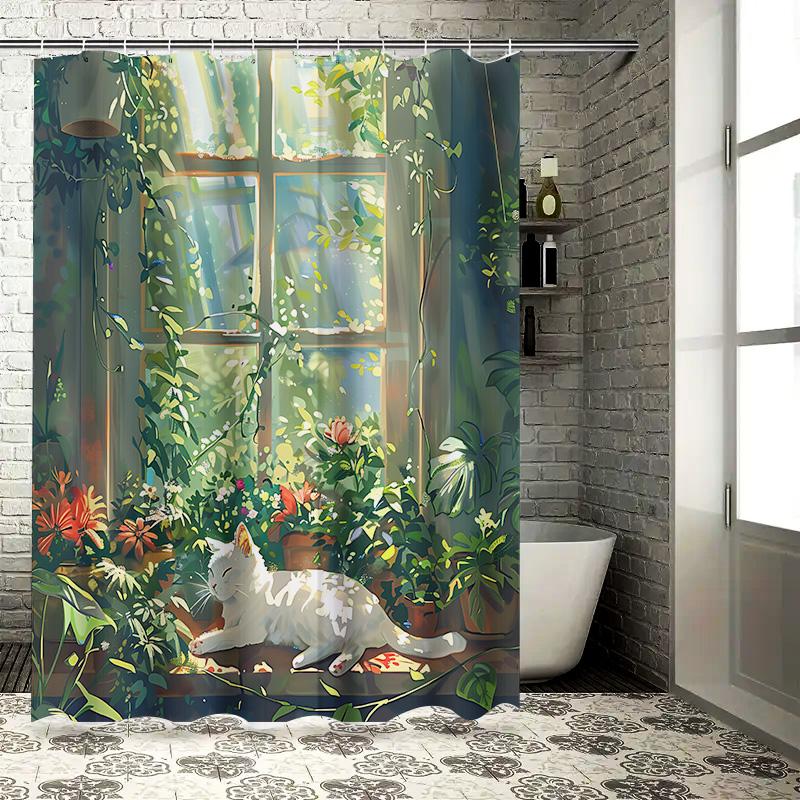 Elegant Cat And Flower Shower Curtain For Your Home Artistic Design Waterproof Durable And Easy To Clean To Install Wrinklefree W60H190(CM)-1 Pcs
Elegant Cat And Flower Shower Curtain For Your Home Artistic Design Waterproof Durable And Easy To Clean To Install Wrinklefree W60H190(CM)-1 Pcs