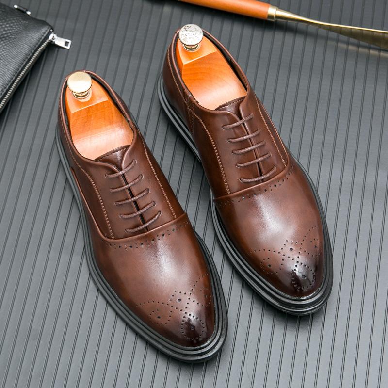 Мужские кожаные туфли Brock Модные туфли на платформе Деловые туфли из кожи На шнуровке Ретро Большой размер Повседневные кожаные туфли Тренд 46
Мужские кожаные туфли Brock Модные туфли на платформе Деловые туфли из кожи На шнуровке Ретро Большой размер Повседневные кожаные туфли Тренд 46