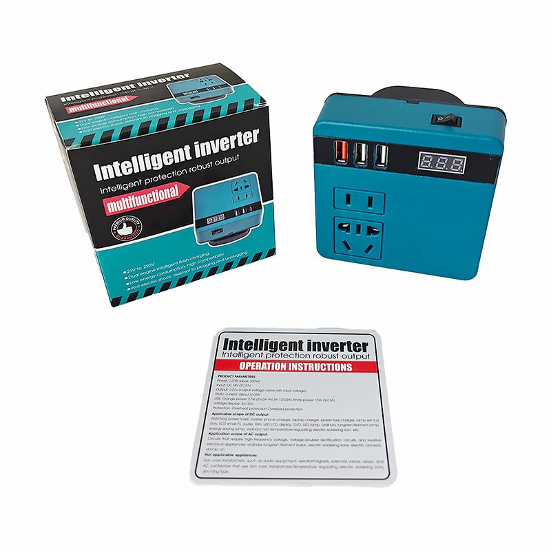 180V-220V Dual Port 150W Portable Power Inverter Intelligent Converter 220V + 3 USB 21V For Makita Battery
180V-220V Dual Port 150W Portable Power Inverter Intelligent Converter 220V + 3 USB 21V For Makita Battery