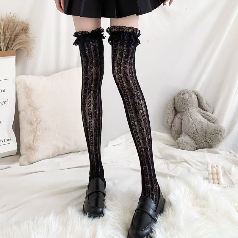 JK Fashion Lolita Style White Over Knee Socks Sweet Lace Bow See-through Sheer Thigh Highs for Japanese Fashion Spring Autumn One Size
JK Fashion Lolita Style White Over Knee Socks Sweet Lace Bow See-through Sheer Thigh Highs for Japanese Fashion Spring Autumn One Size