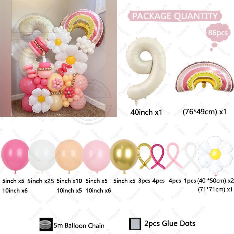86Pcs Daisy Flower Balloons Tower 40inch White Number Balloon for Kids Adults Happy Birthday Party Decoration DIY Party Supply As The Picture
86Pcs Daisy Flower Balloons Tower 40inch White Number Balloon for Kids Adults Happy Birthday Party Decoration DIY Party Supply As The Picture