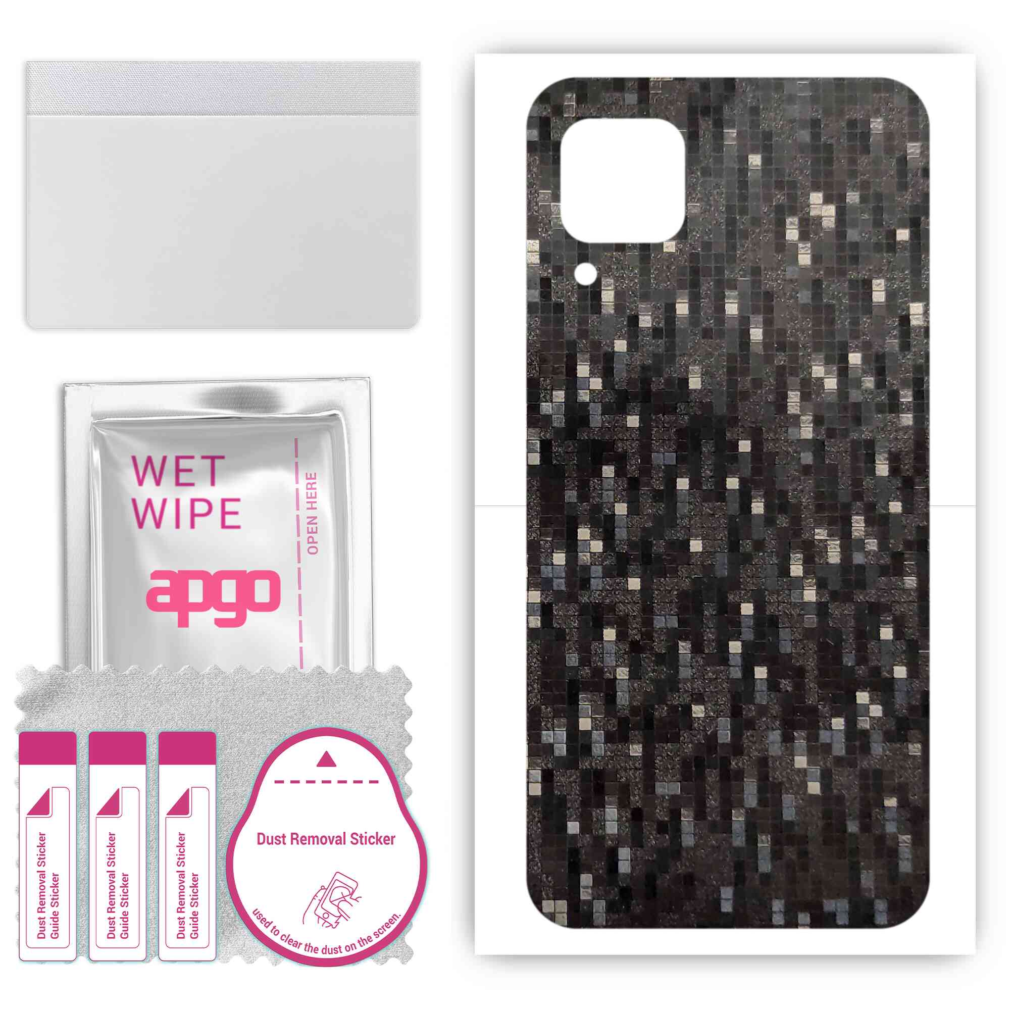 apgo Protective Skin Sticker for the back compatible with Huawei nova 7i, Wrap Film, Foil, Vinyl - Pattern Carbon Black Pixel
apgo Protective Skin Sticker for the back compatible with Huawei nova 7i, Wrap Film, Foil, Vinyl - Pattern Carbon Black Pixel