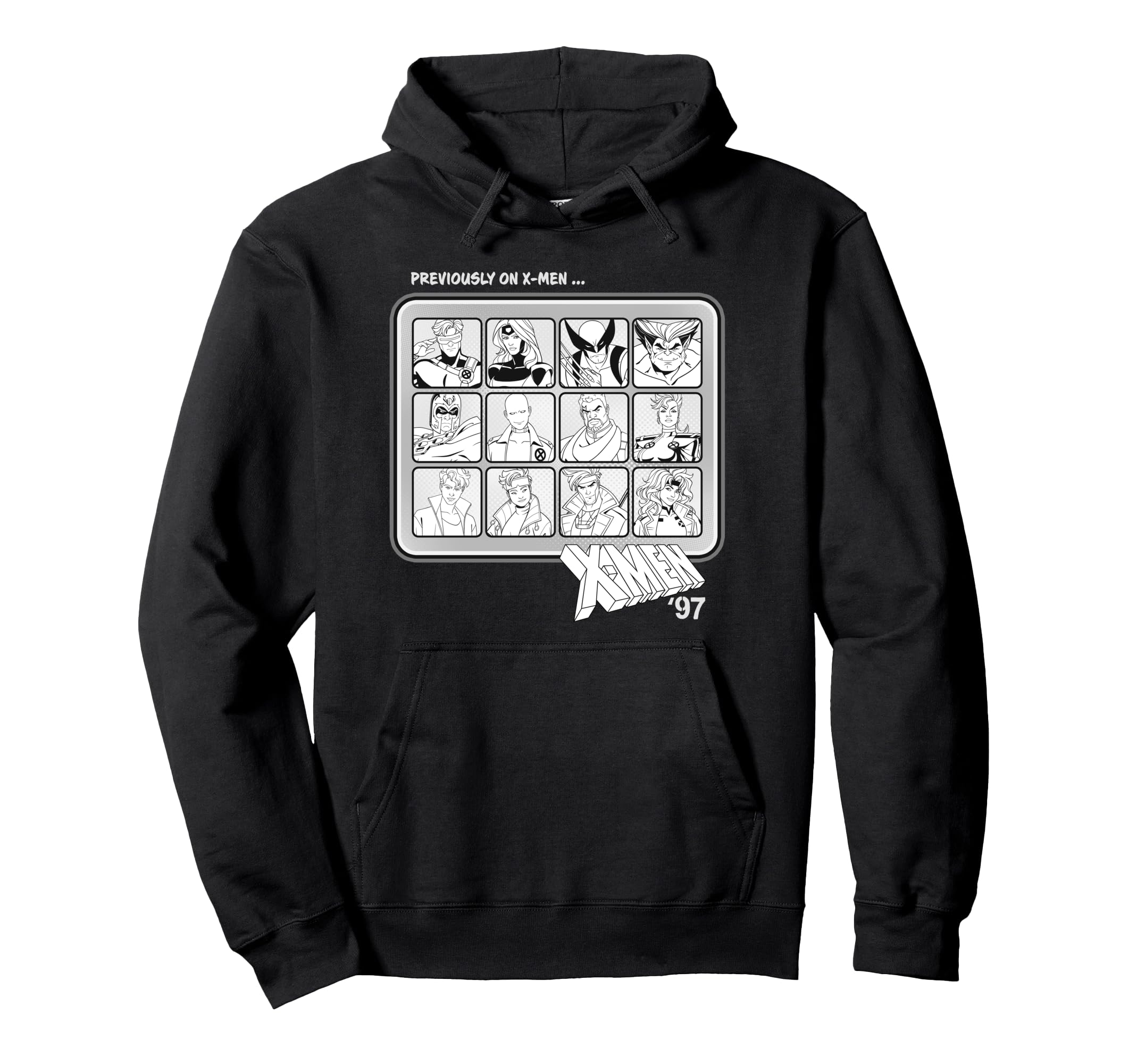Marvel Studios X-Men 97 Team Monochrome Previously on X-Men Hoodie
Marvel Studios X-Men 97 Team Monochrome Previously on X-Men Hoodie