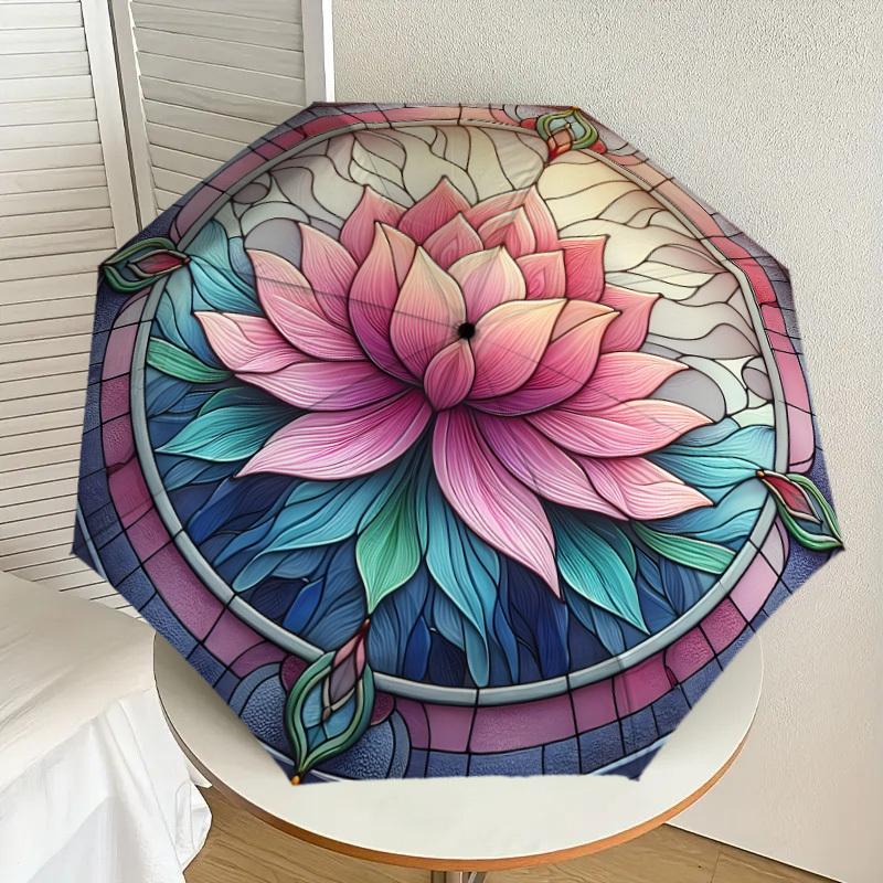 1pc Lotus Stained Glass Mandala Umbrella with Plastic Handle,Suitable for All Seasons Home Travel Outdoor UmbrellaDD1122
1pc Lotus Stained Glass Mandala Umbrella with Plastic Handle,Suitable for All Seasons Home Travel Outdoor UmbrellaDD1122