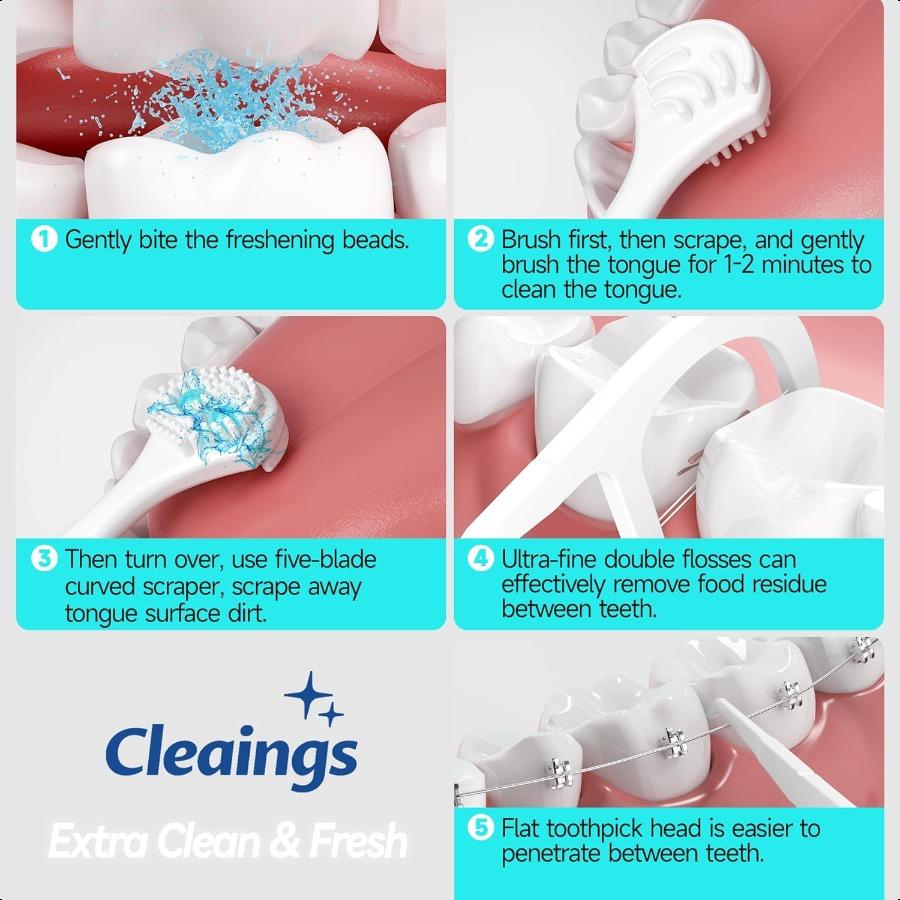 cleaings® 15 шт. Мини-одноразовые щетки для языка с очищающими пастами и зубочистками для языка. Очистители языка уменьшают неприятный запах изо рта. United States
cleaings® 15 шт. Мини-одноразовые щетки для языка с очищающими пастами и зубочистками для языка. Очистители языка уменьшают неприятный запах изо рта. United States