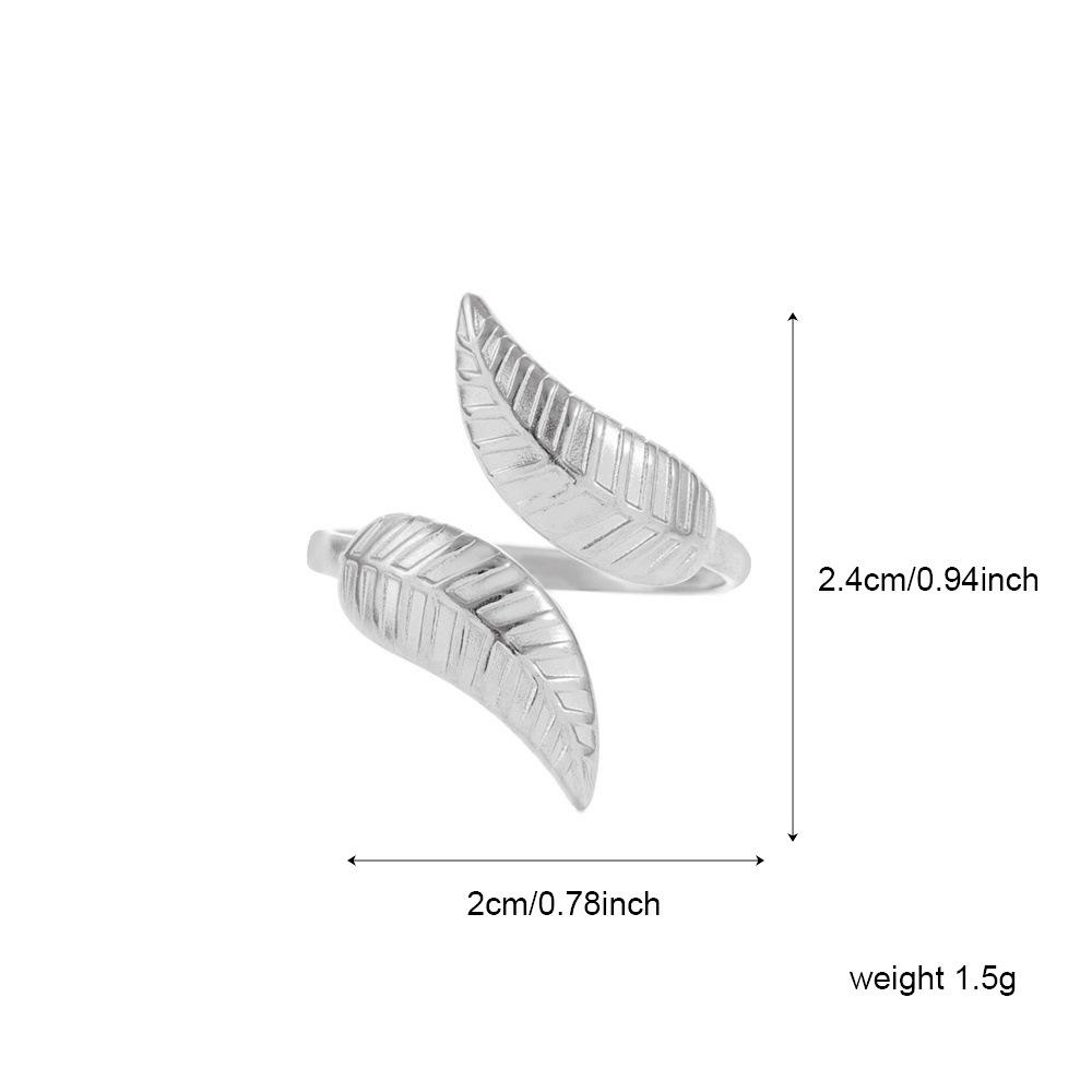 Women s Titanium Steel Geometric Leaf Heart Ring - High-End European & American Design
Women s Titanium Steel Geometric Leaf Heart Ring - High-End European & American Design