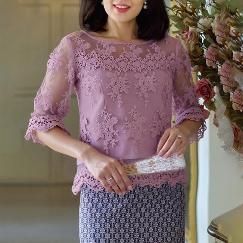 ZANZEA Женская повседневная блузка с круглым вырезом и рукавами 3/4, кружевная вставка 5XL камео розовый
ZANZEA Женская повседневная блузка с круглым вырезом и рукавами 3/4, кружевная вставка 5XL камео розовый